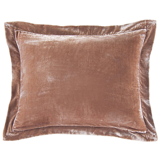 Stella - Faux Silk Velvet Flanged Dutch Euro Pillow - Dusty Rose
