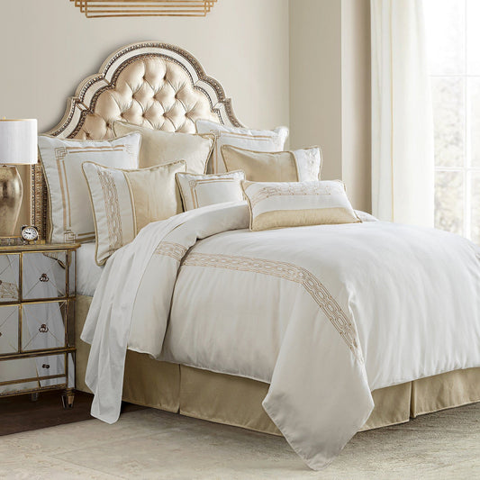 Hollywood - Queen Comforter Set (Set of 4) - White / Cream