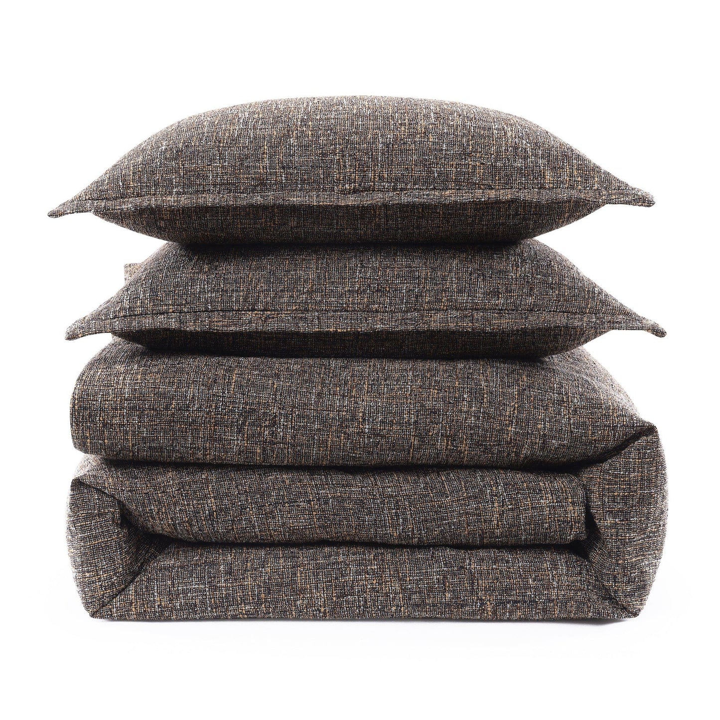 Tweed - Twin Duvet Cover Set (Set of 2) - Brown