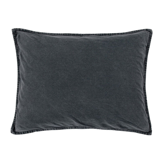 Cotton Canvas - Stonewashed Pillow Sham - Charcoal