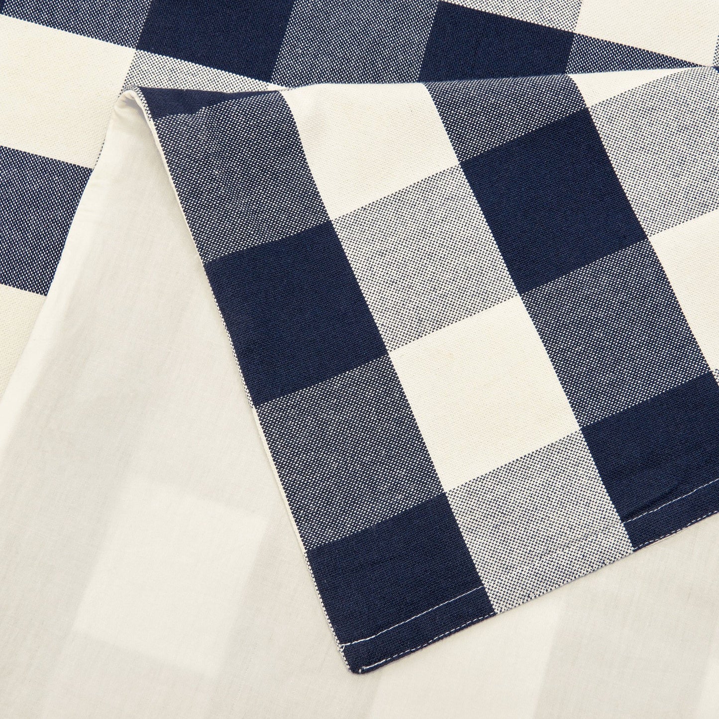Camille - Queen Buffalo Check Duvet Cover Set (Set of 3) - Navy