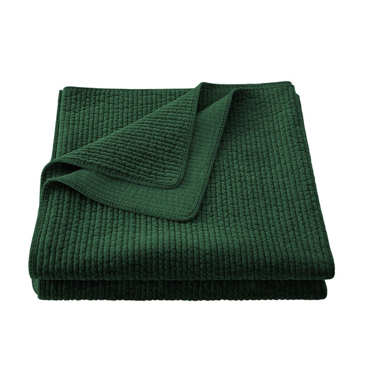 Stonewashed Cotton Velvet - Full/Queen Quilt - Emerald