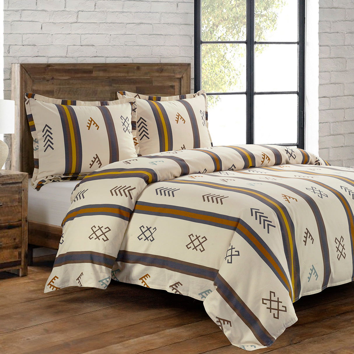 Toluca Canvas - Queen Duvet Cover Set (Set of 3) - Multi Color