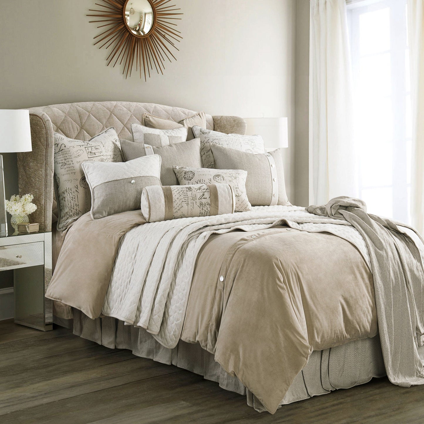 Fairfield - King Sand Velvet Duvet Cover - Sand
