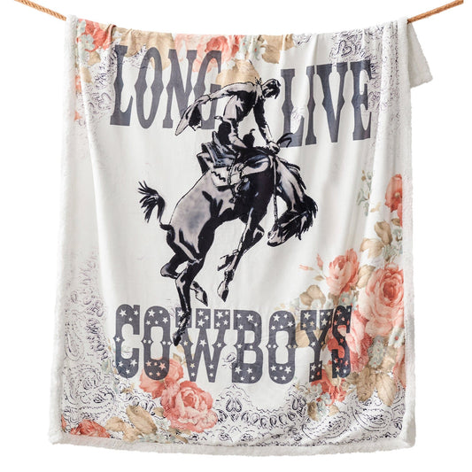 Campfire - Long Live Cowboys Campfire Sherpa Throw - Multi Color