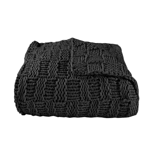 Chess Knit - Throw - Black