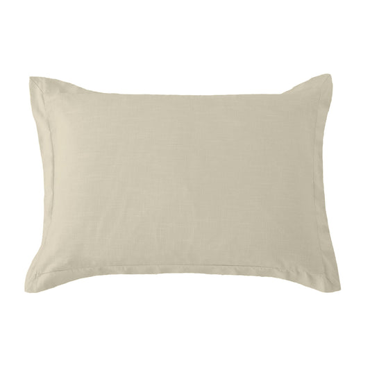 Hera - Washed Linen Tailored Dutch Euro Pillow - Light Tan