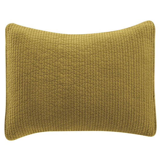 Stonewashed Cotton Velvet - Quilted Pillow Sham - Tuscan