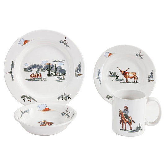 Ranch Life - Ceramic Dinnerware Set (Set of 16) - Duffle Bag