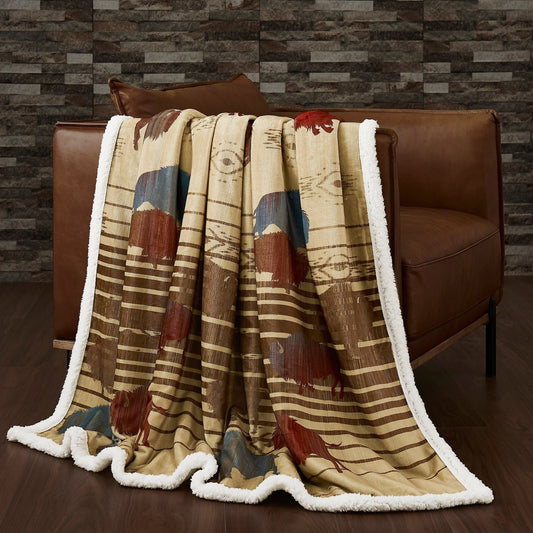 Campfire - Home On The Range Campfire Sherpa Throw - Multi Color