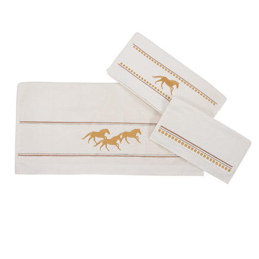 Running Remuda - Towel Set (Set of 3) - Cream