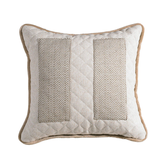 Fairfield - Herringbone Pocket Throw Pillow - Cream / Tan