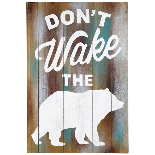 Wall Décor - 15.75" x 23.5" Don't Wake The Bear Wall Décor - White