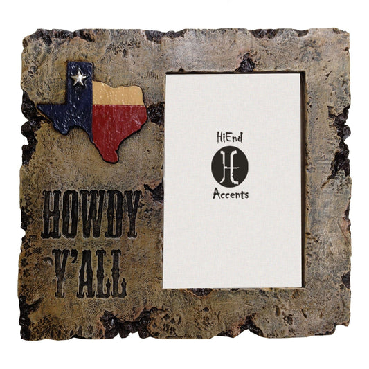 Picture Frame - 4" x 6" Howdy Y'All" Picture Frame - Brown