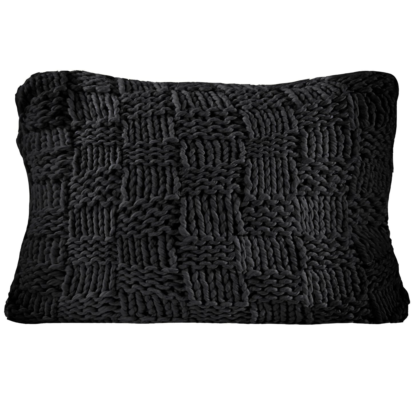 Chess Knit - Dutch Euro Pillow - Black