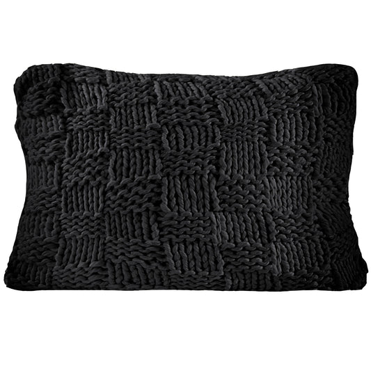 Chess Knit - Dutch Euro Pillow - Black