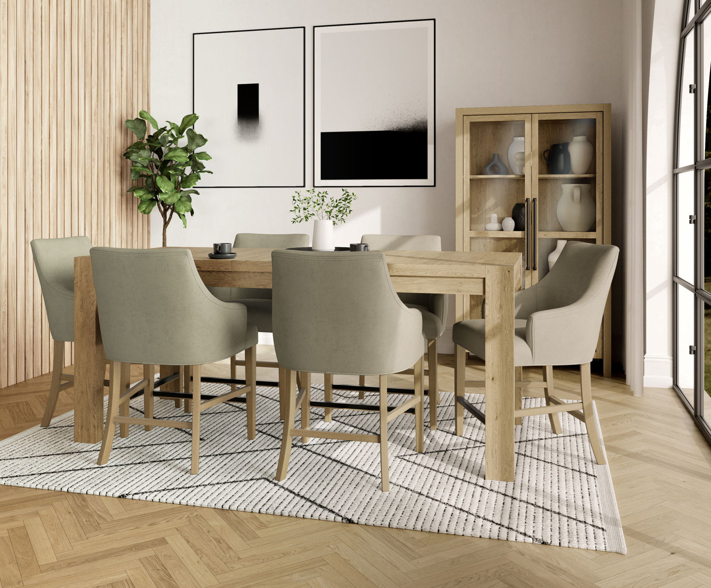 Mix-N-Match Chairs - Swoop Arm Upholstered Stool