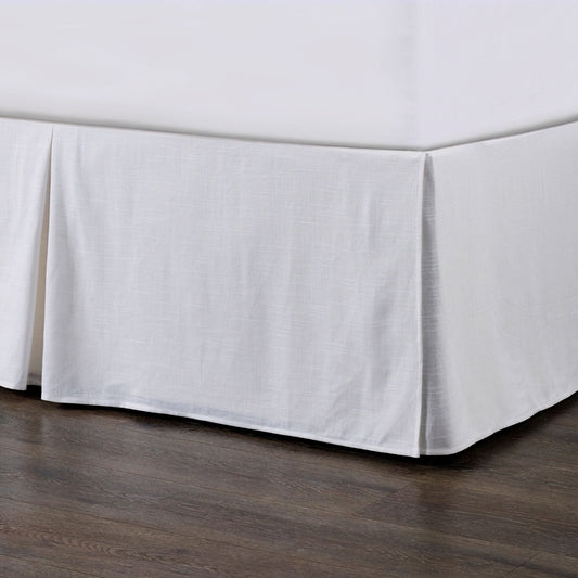 Hera - King Washed Linen Tailored Bed Skirt - White
