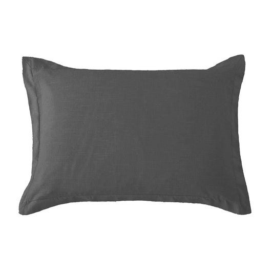 Hera - Washed Linen Tailored Dutch Euro Pillow - Slate