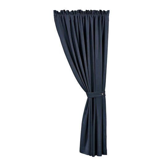 Luna - Washed Linen Lined Curtain - Navy