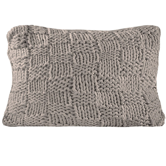 Chess Knit - Dutch Euro Pillow - Taupe