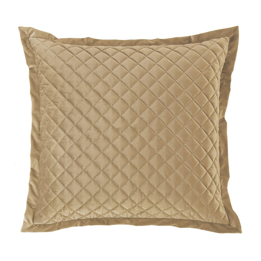Velvet Diamond - Quilted Euro Sham - Oatmeal