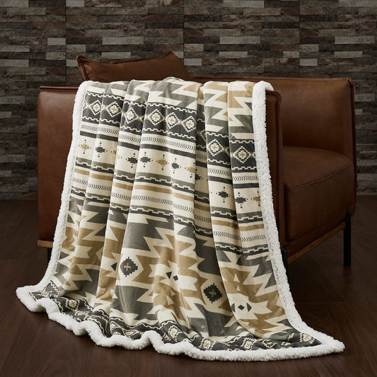 Campfire - Desert Sage Campfire Sherpa Throw - Multi Color