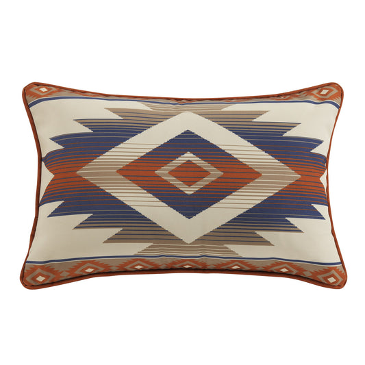 Aztec - Indoor/Outdoor Pillow - Orange / Blue