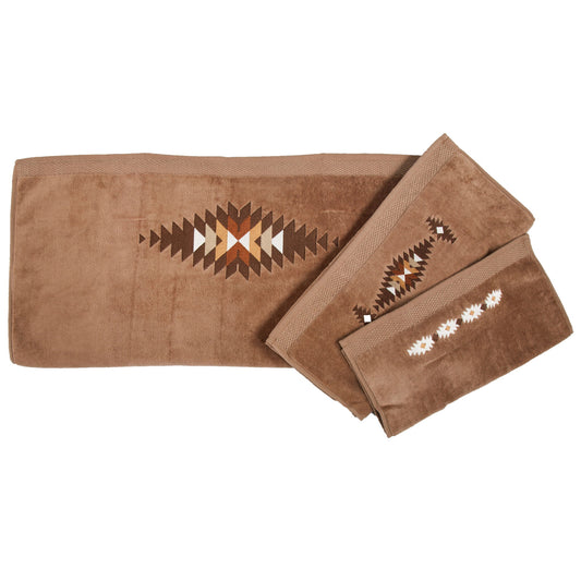 Yosemite - Embroidered Towel Set (Set of 3) - Mocha