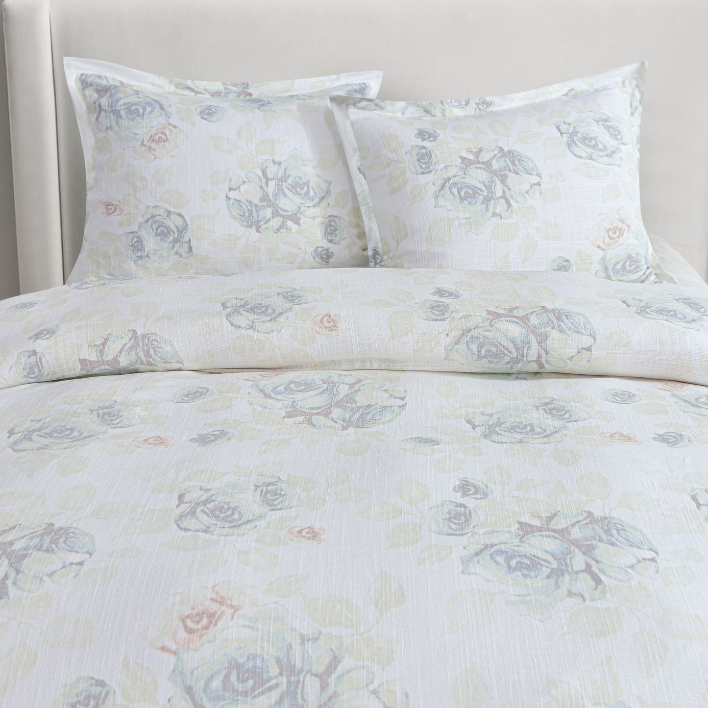 Rosaline - Queen Washed Linen Comforter Set (Set of 3) - White