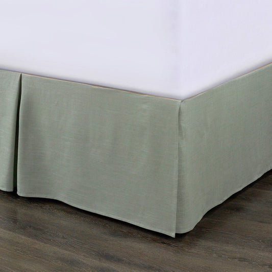 Hera - King Washed Linen Tailored Bed Skirt - Sage