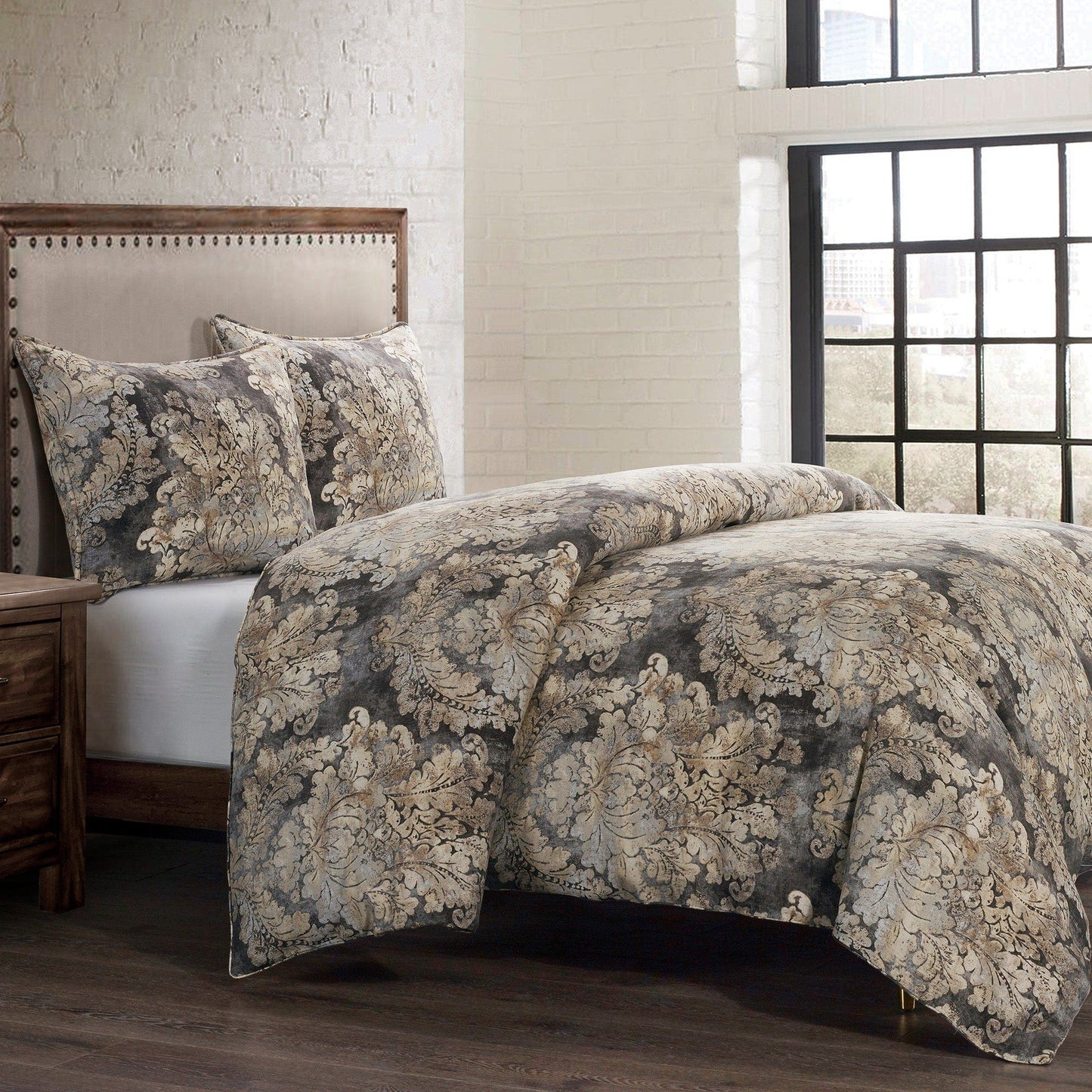 Victoria - Queen Washed Linen Duvet Cover Set (Set of 3) - Multi Color