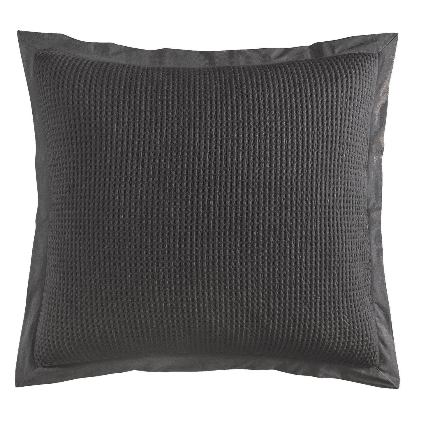 Stonewashed Cotton Waffle Weave - Euro Sham - Slate