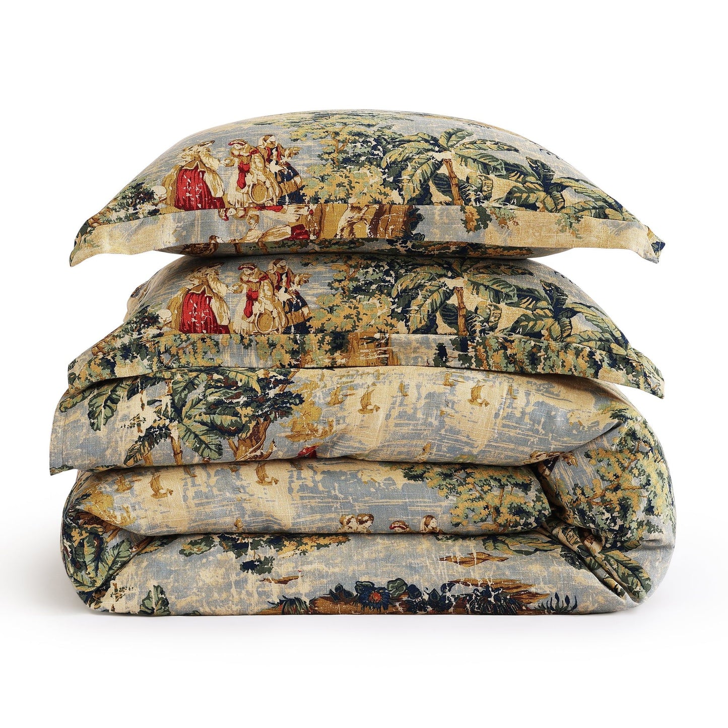 Provence - Queen Washed Linen Comforter Set (Set of 3) - Multi Color
