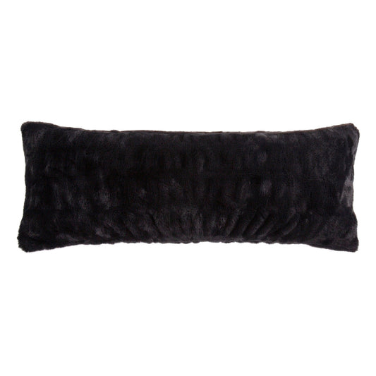 Ruched Rabbit - Lumbar Pillow With Down Insert - Black