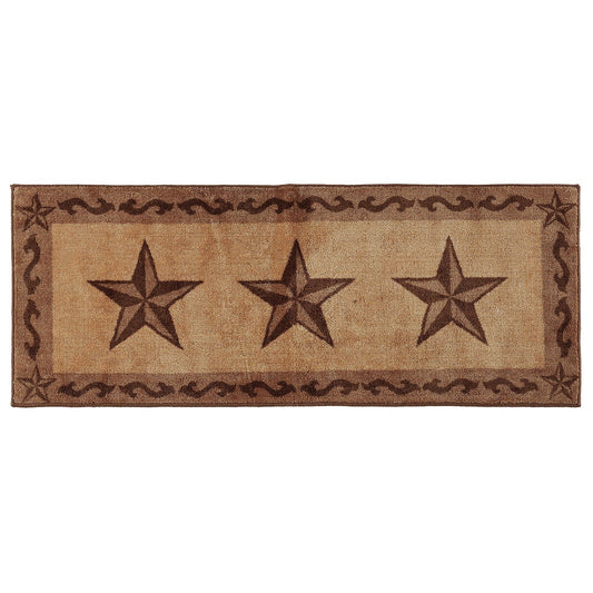 Rustic Star - 3-Star Scroll Motif Rug - Chocolate