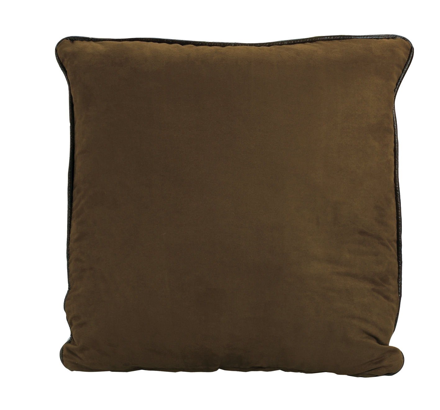 Brown Faux Leather - Euro Pillow - Brown