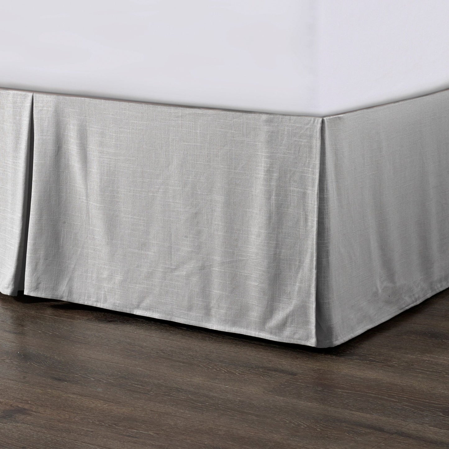 Hera - Queen Washed Linen Tailored Bed Skirt - Light Gray