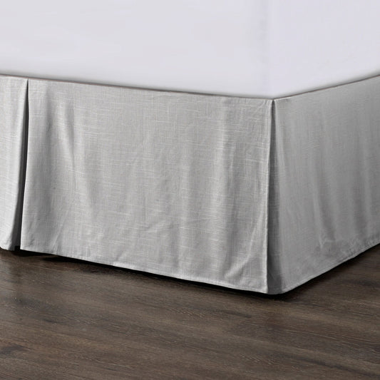 Hera - Queen Washed Linen Tailored Bed Skirt - Light Gray