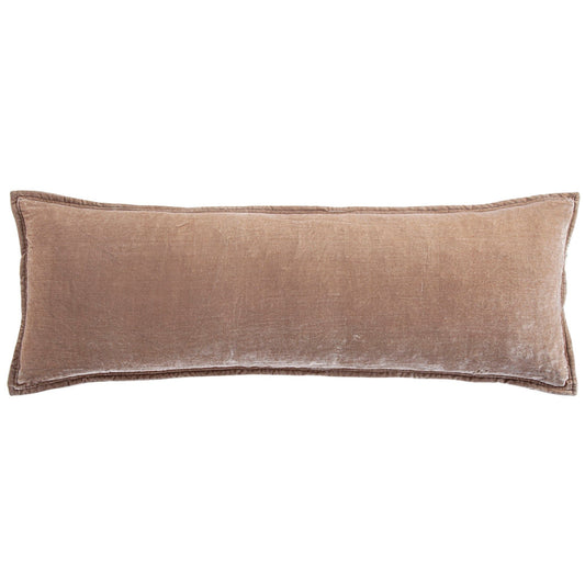 Stella - Faux Silk Velvet Long Lumbar Pillow - Dusty Rose