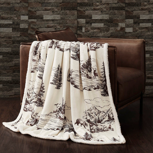 Campfire - White Pine Campfire Sherpa Throw - Tan