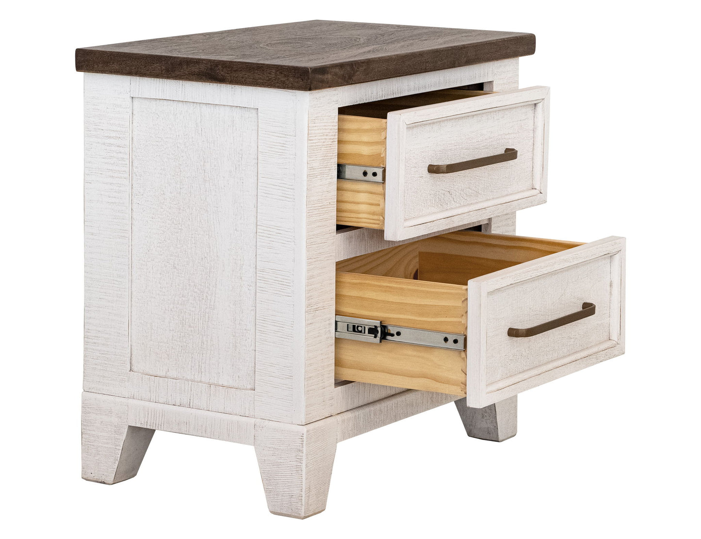 Stoa - 2 Drawer Nightstand - White / Brown