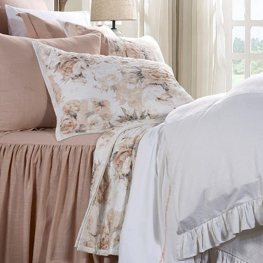 Colette - Full/Queen Reversible Quilt Set (Set of 3) - Blush