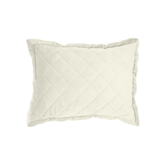 Velvet Diamond - Quilted Boudoir Pillow - Cream