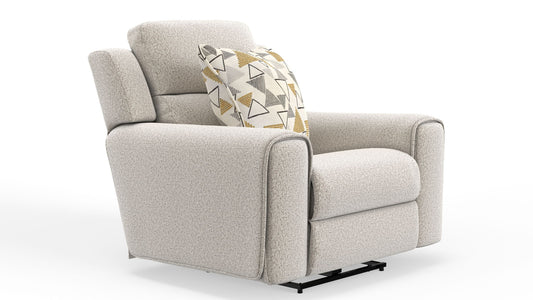 Micah - Power Headrest Power Deep Seat Lay Flat Recliner - Oatmeal