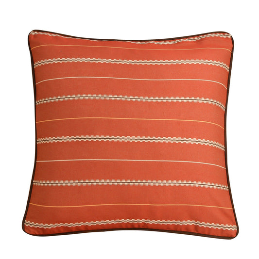Carter - Stripe Euro Sham - Rustic Orange / Brown