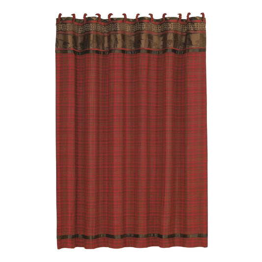 Cascade Lodge - Plaid Shower Curtain - Red / Brown