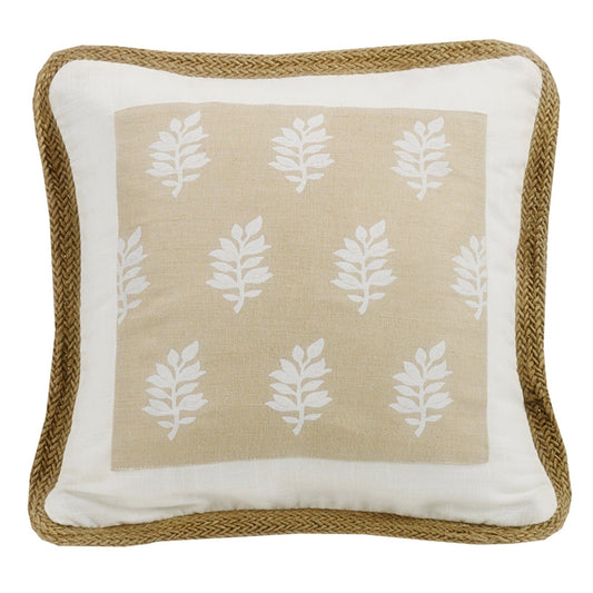 Newport - Trim & Framed Throw Pillow - White / Cream