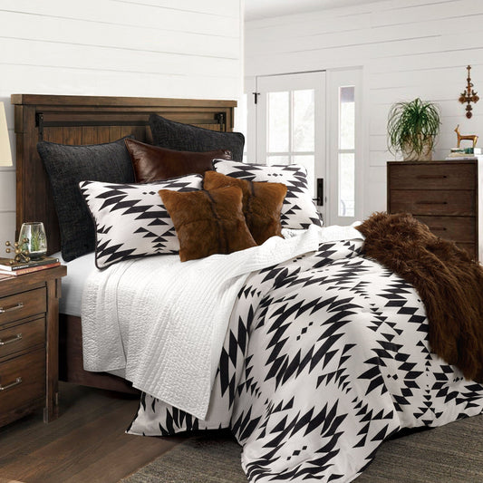 Amelia - Queen Aztec Comforter Set (Set of 3) - Black / White