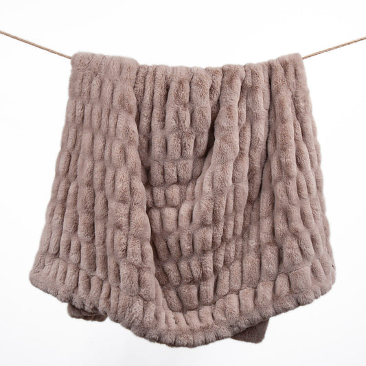 Ruched Rabbit - Double-Sided Oversized Throw - Blush